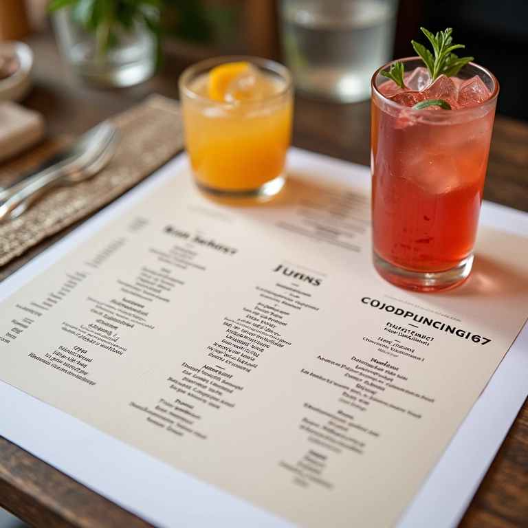 Tabela de ideias criativas para drinks personalizados de casamento.