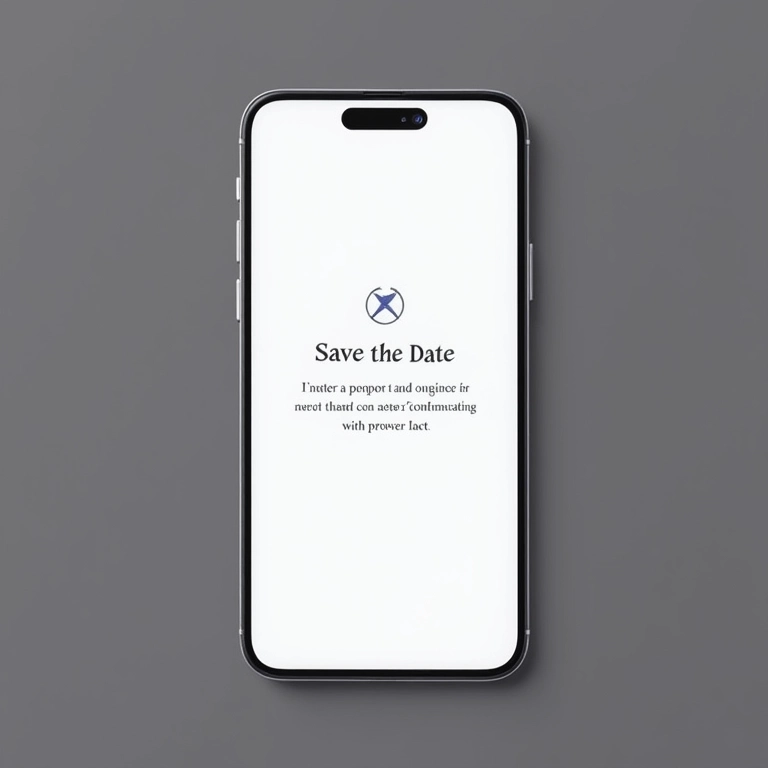 Tela de celular com pedido de confirmação de Save the Date.