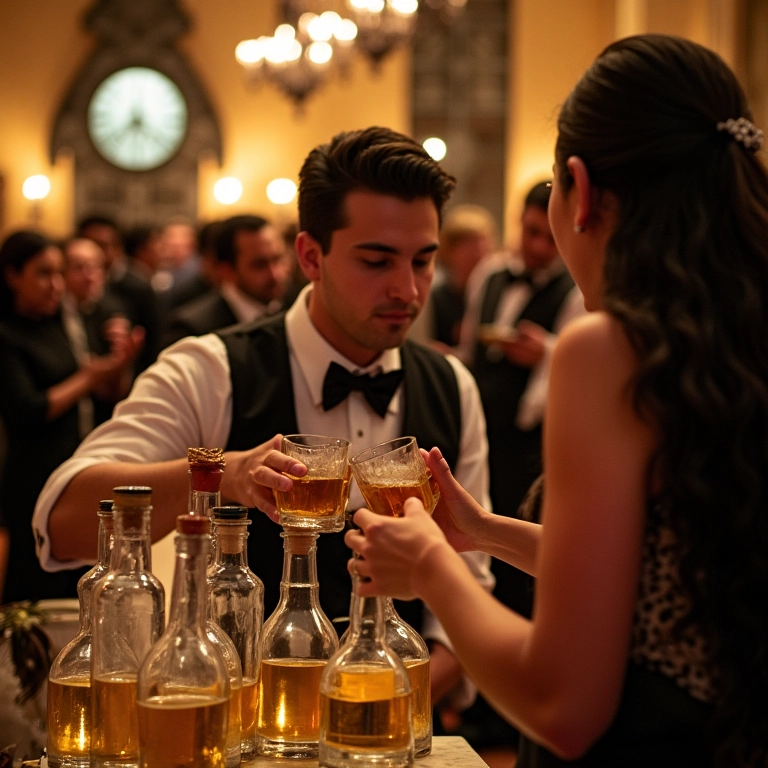 Tequileiros servindo tequila: qual a duração ideal?