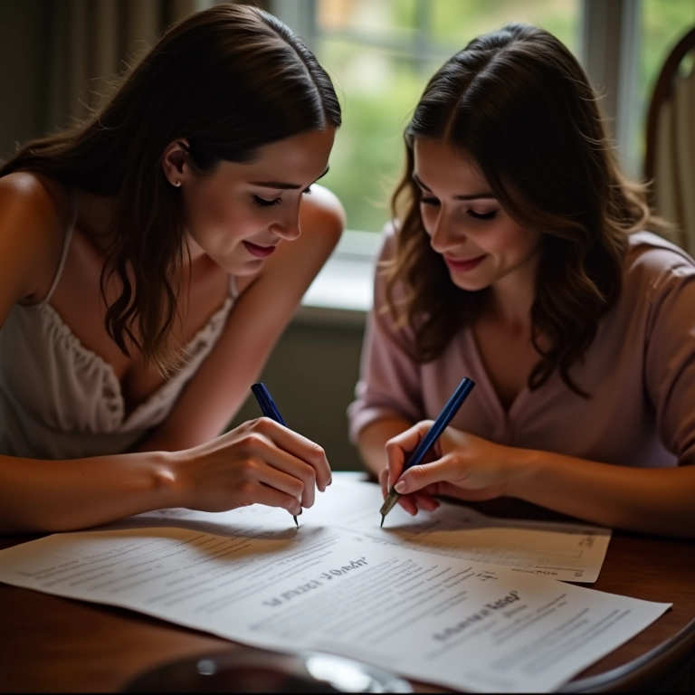 Testemunhas assinando certidão de casamento