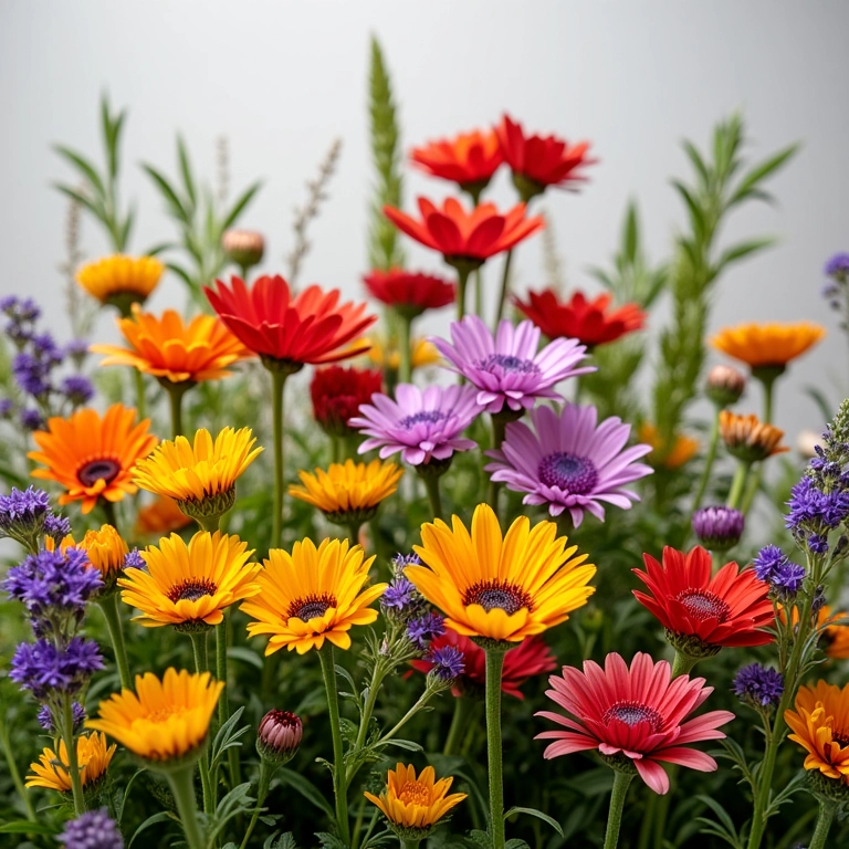 Variedade de flores do campo coloridas usadas em casamentos brasileiros.
