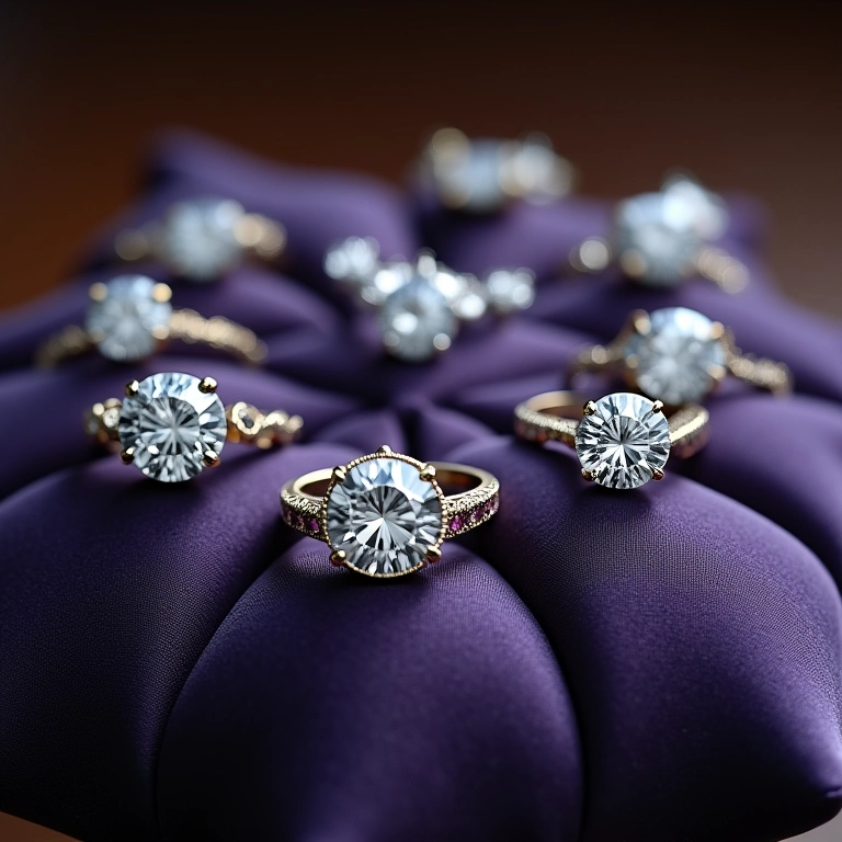 Variedade de joias de brilhante para noivas.