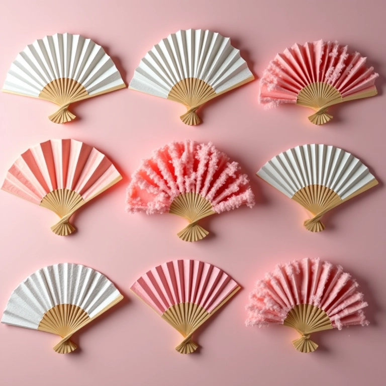 Variedade de leques para diferentes estilos de casamento.