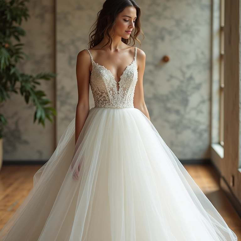 Vestido de noiva com sobressaia removível