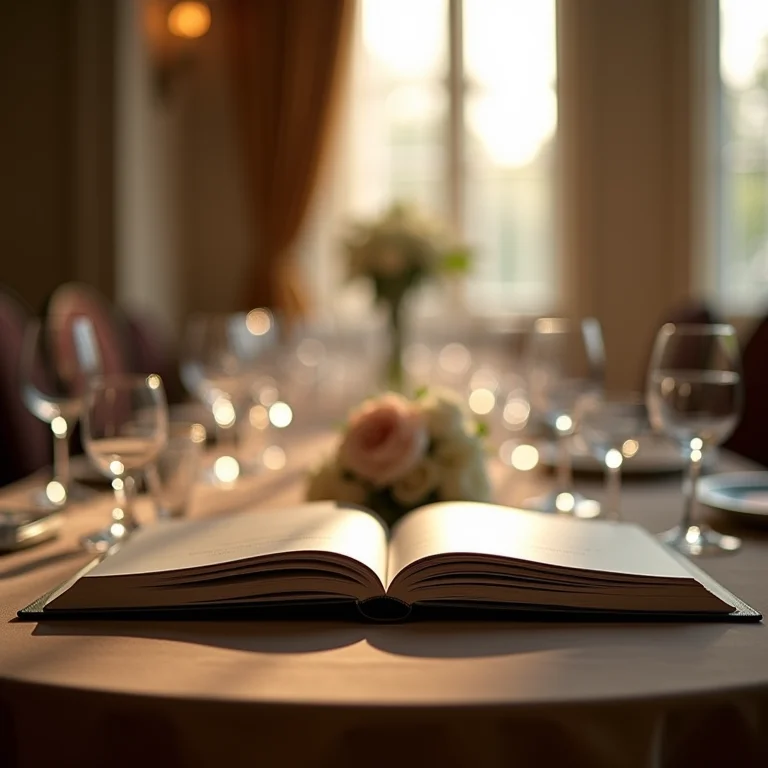 Álbum de casamento mostrando DJ em ação.