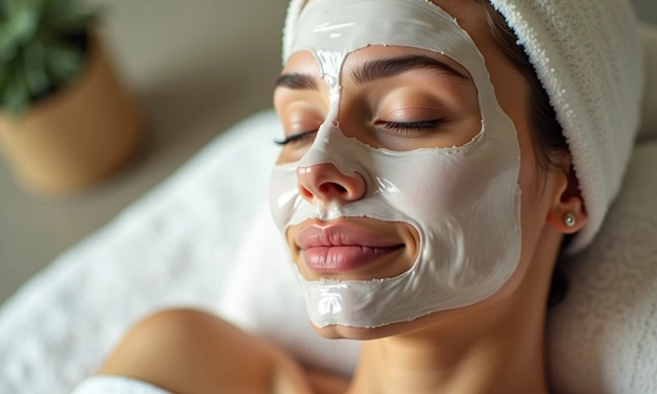 Aplicação da Máscara Facial Revitalizante da Simple Organic.