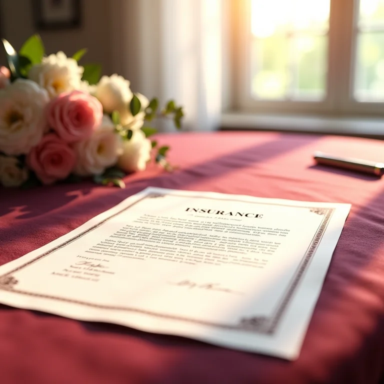 Apólice de seguro de responsabilidade civil para um casamento.