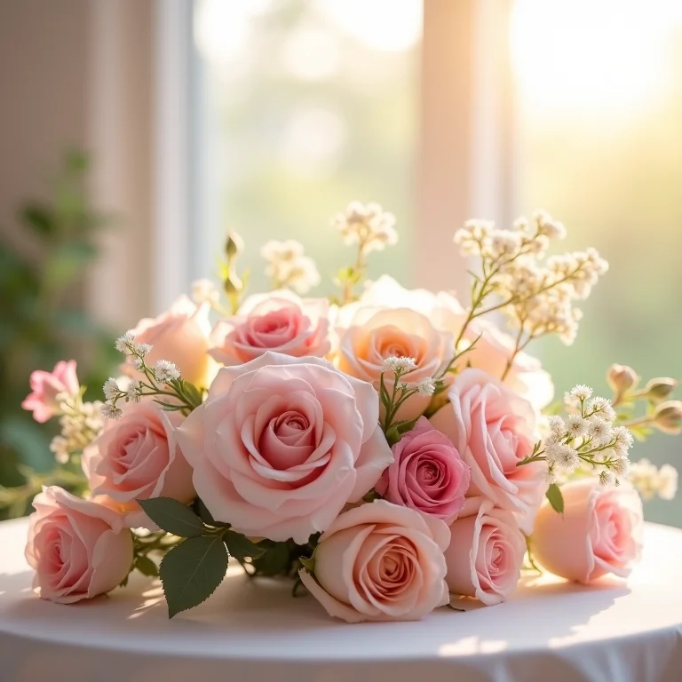 Arranjo floral seguindo a proporção áurea em um casamento.