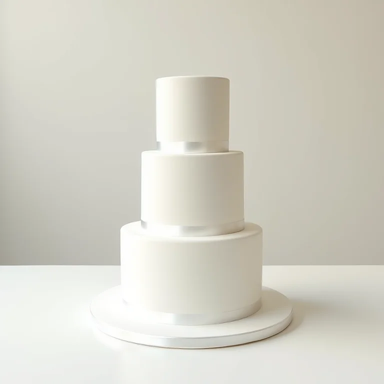 Bolo de casamento branco minimalista.