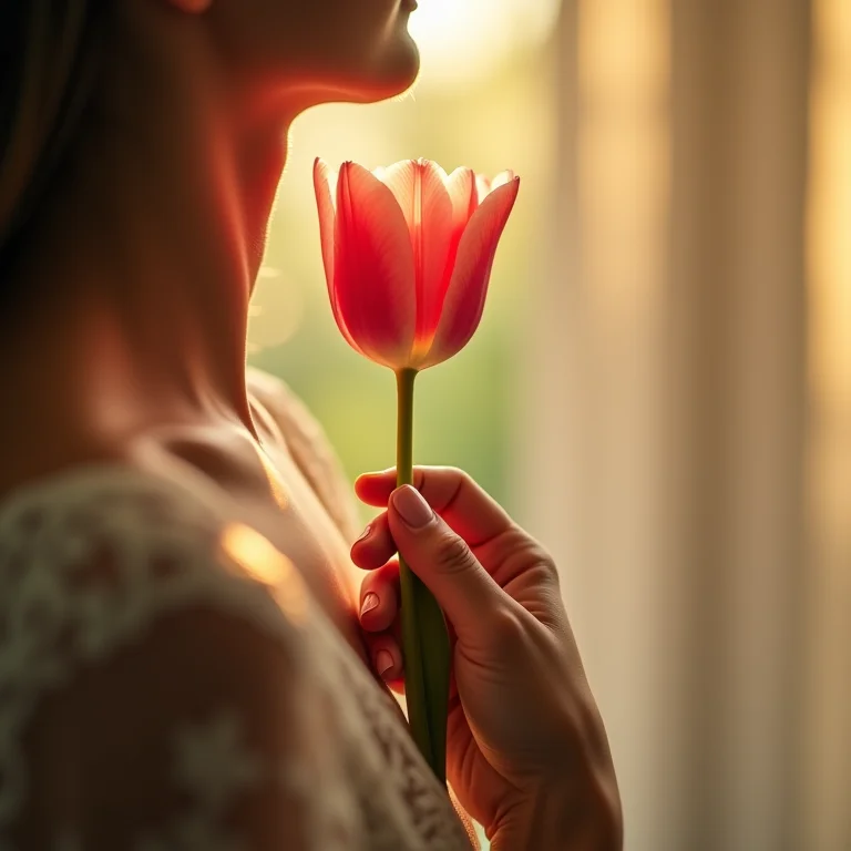 Buquê com uma tulipa para simbolizar o amor eterno.