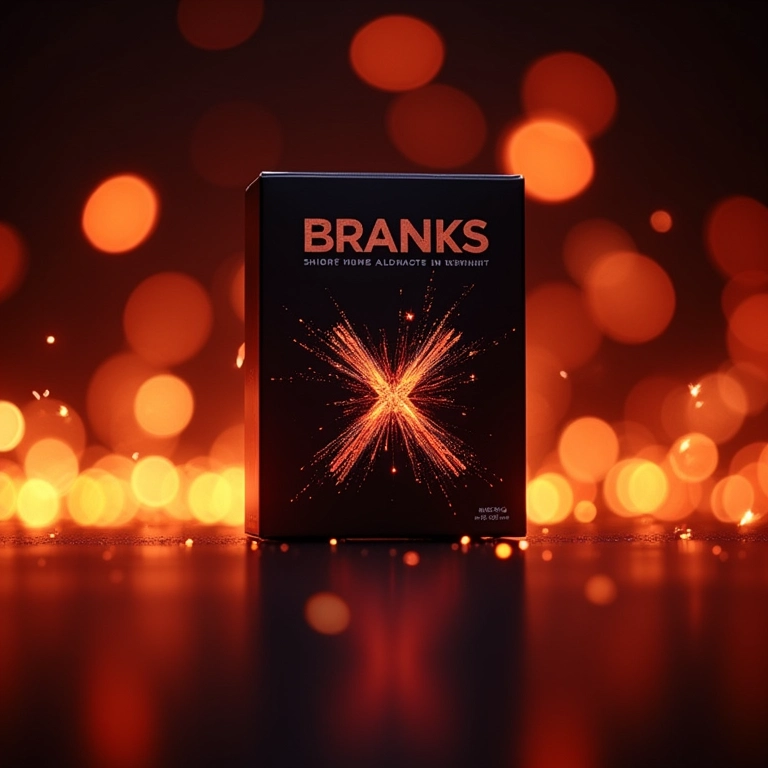 Caixa de sparkles da Marca X com sparkles queimando ao fundo.