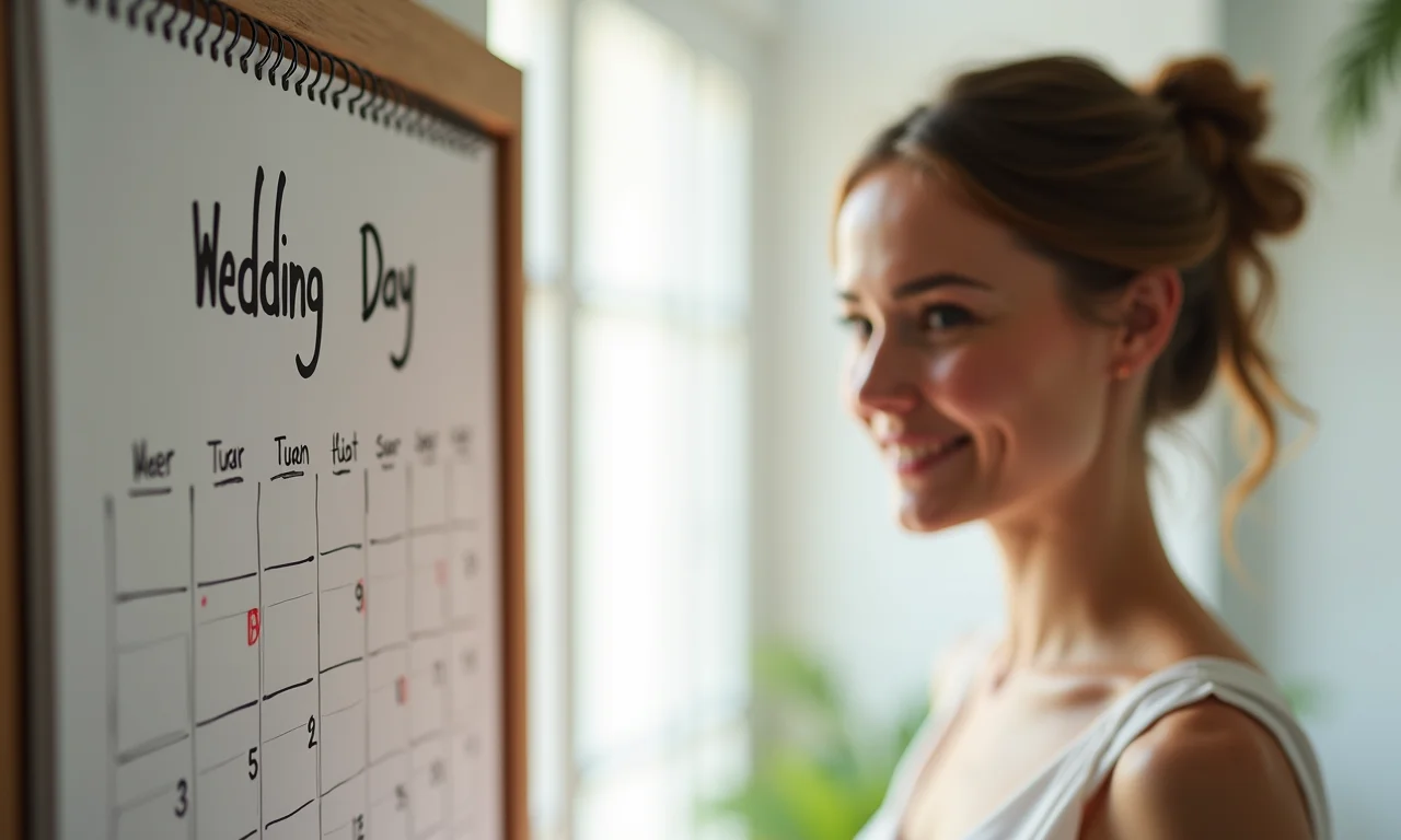 Calendário com o dia do casamento marcado.