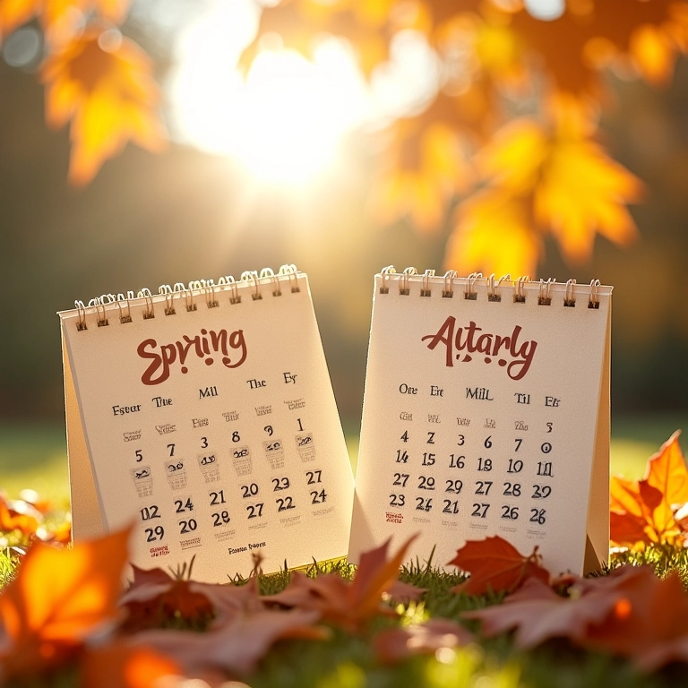 Calendário destacando primavera e outono como ideais para casamento piquenique.