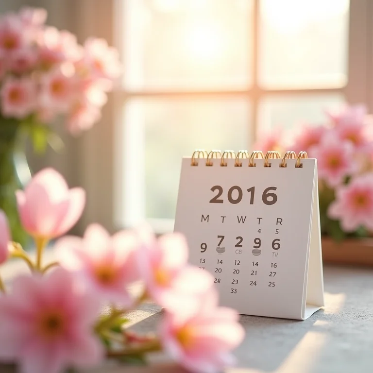 Calendário marcando data de casamento na primavera