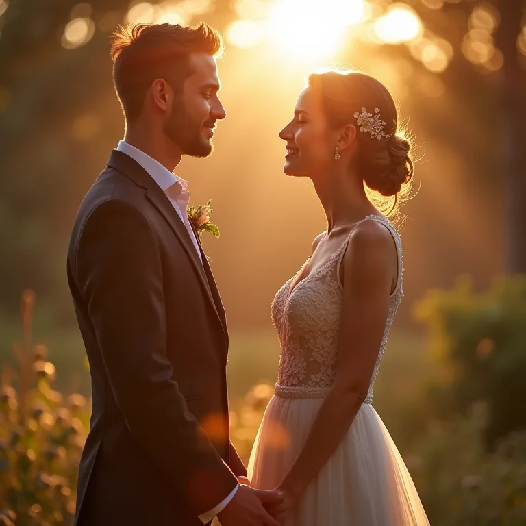 Casal de mãos dadas, presente no momento do first look.