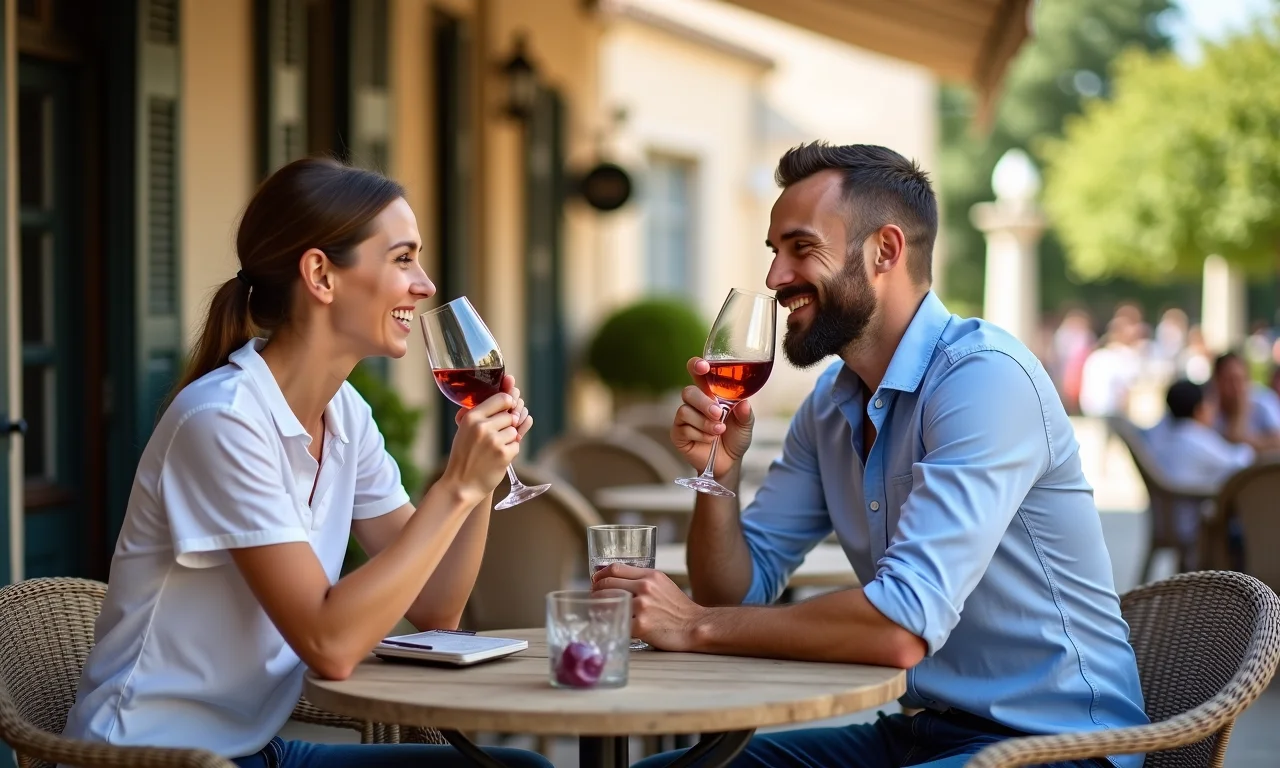 Casal relaxando em Aix-en-Provence.