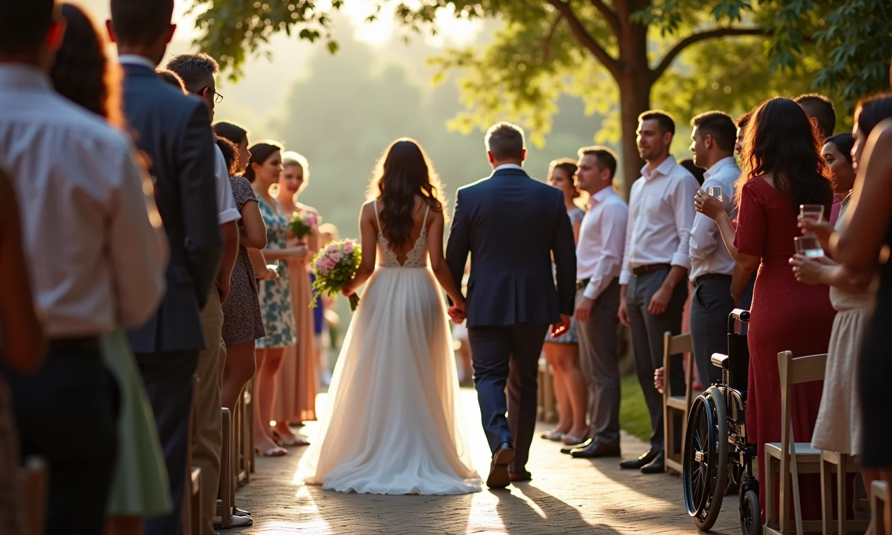 Casamento com acessibilidade para convidados com mobilidade reduzida.