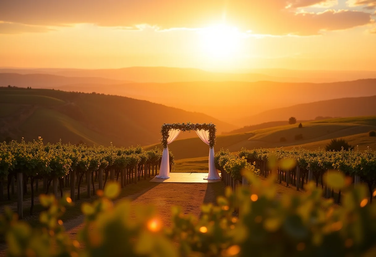 Casamento em vinícola no Uruguai ao pôr do sol