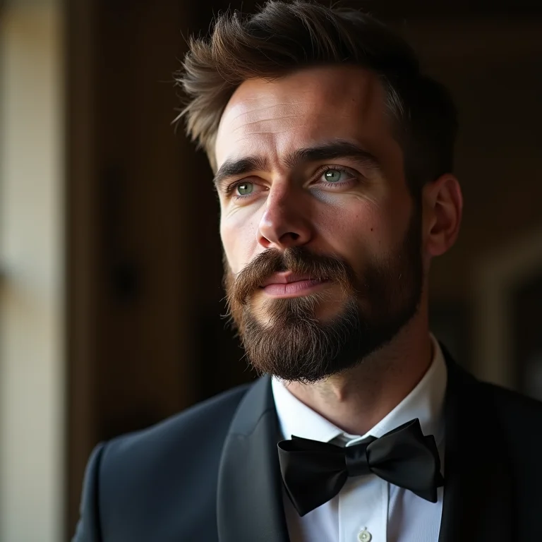 Cavanhaque estilizado em casamento.