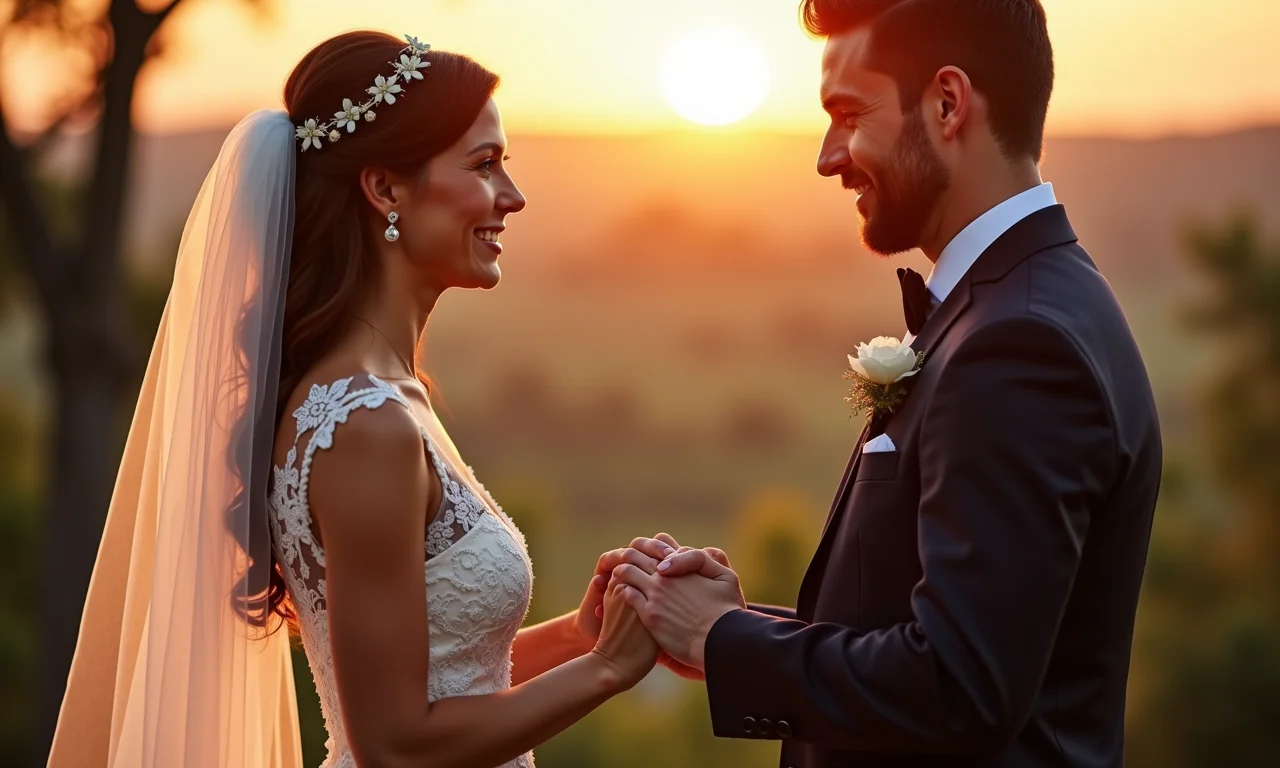 Celebrante escrevendo votos com o casal para casamento.