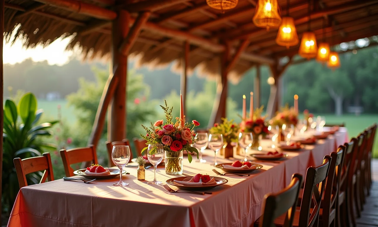 Cenários temáticos em uma recepção de casamento para fotos divertidas no Instagram.