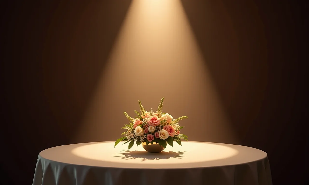 Centro de mesa iluminado: realçando a beleza da decoração.