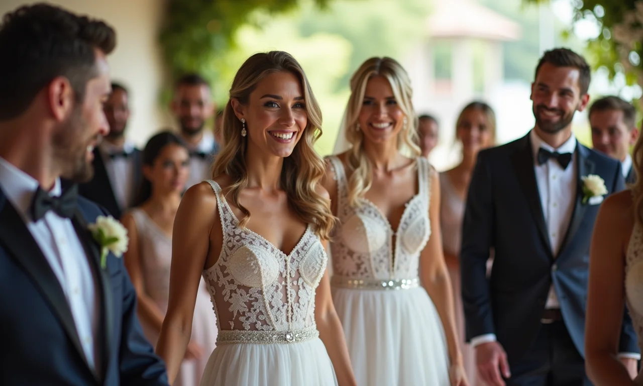 Cerimonialista organizando o cortejo de casamento.