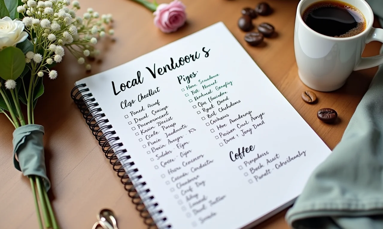 Checklist de casamento com destaque para fornecedores locais.