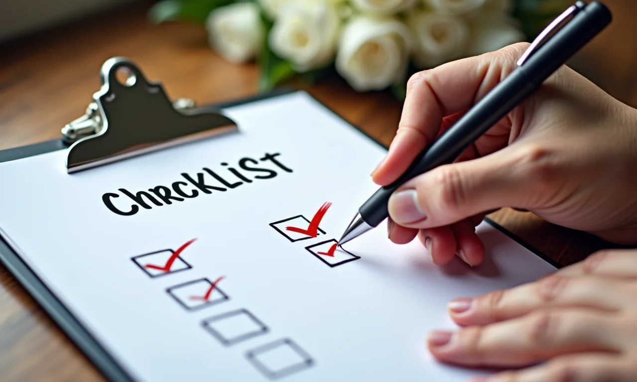 Checklist de planejamento de casamento.