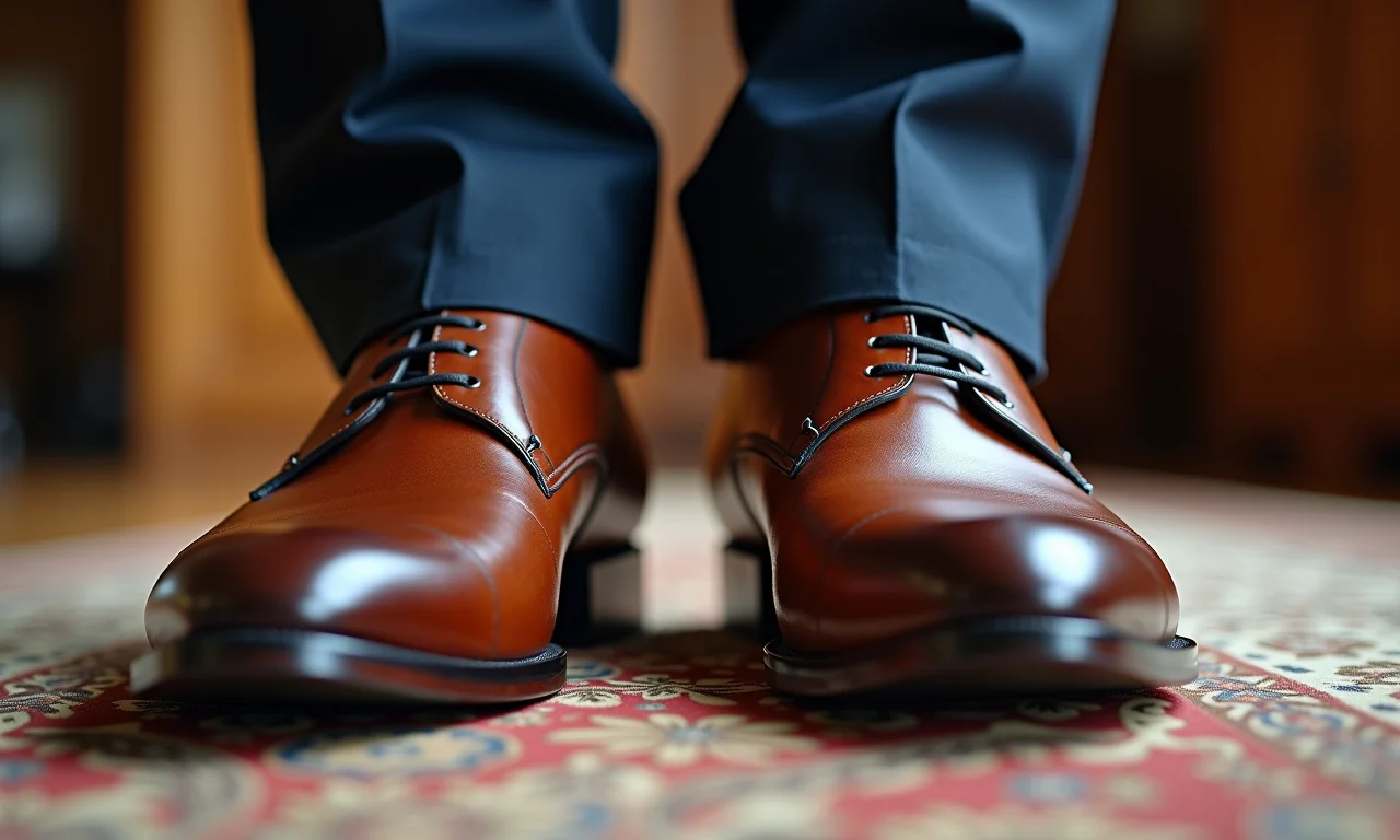 Combinações de cores e materiais em sapatos de noivo.