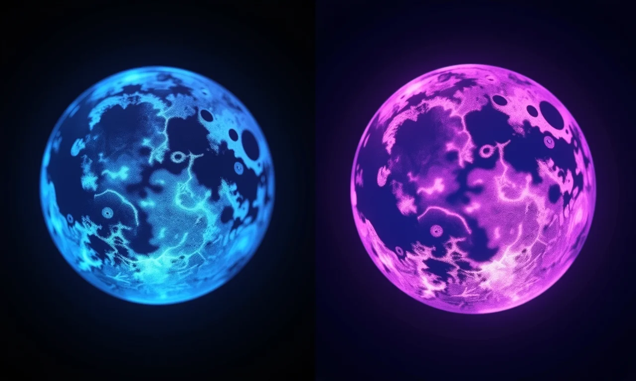 Comparação entre luz negra e luz UV.