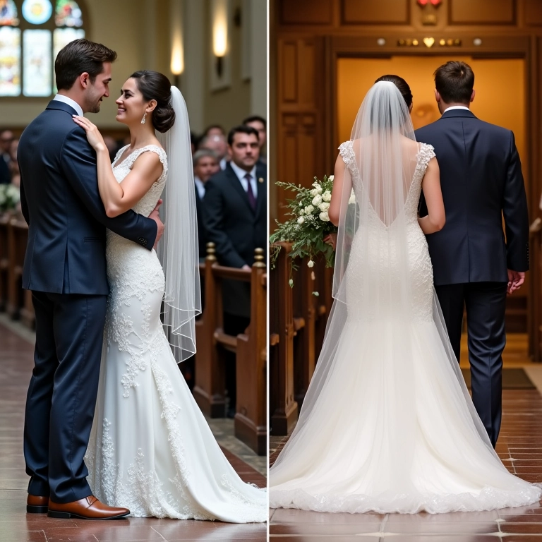Comparativo: First Look vs entrada tradicional na igreja.