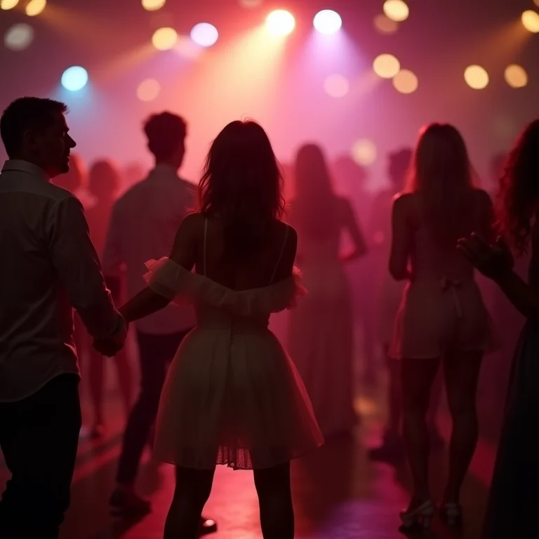 Convidados entediados na pista de dança