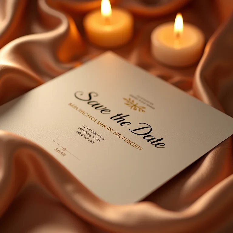 Convite de casamento elegante com data confirmada.