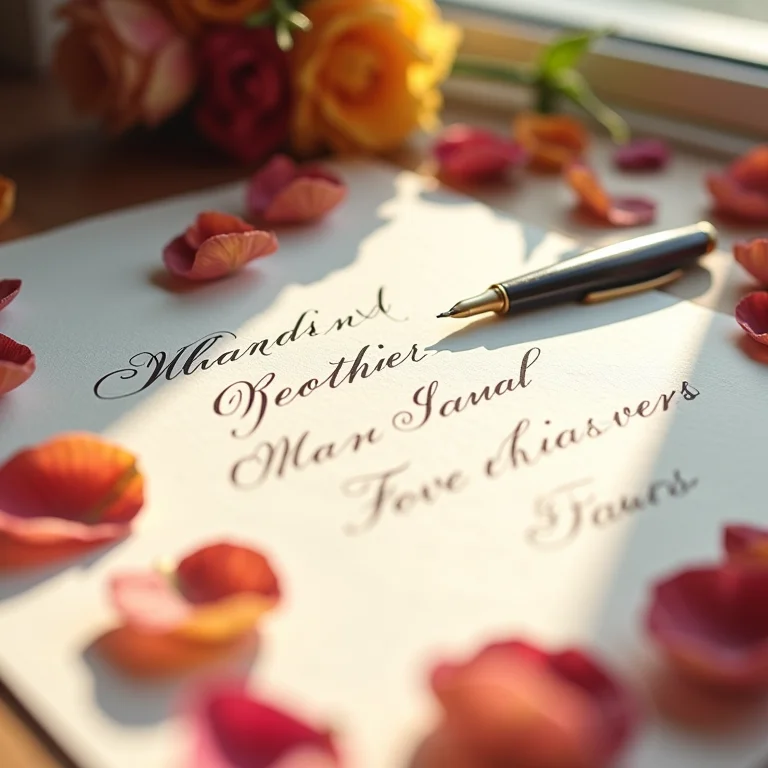 Convites de casamento cercados por pétalas de flores secas