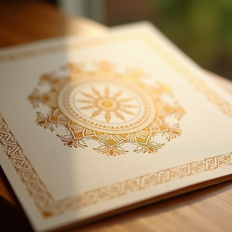 Convites de casamento com padrões africanos.