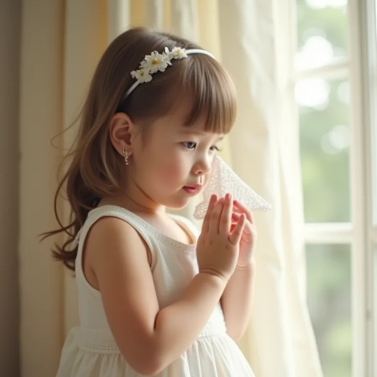 Criança chorando sendo consolada em casamento.