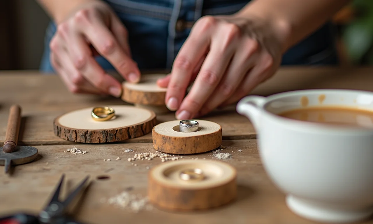 Criando um porta-alianças DIY.