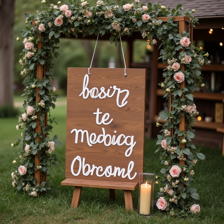 Decoração de casamento ao ar livre personalizada com detalhes únicos.