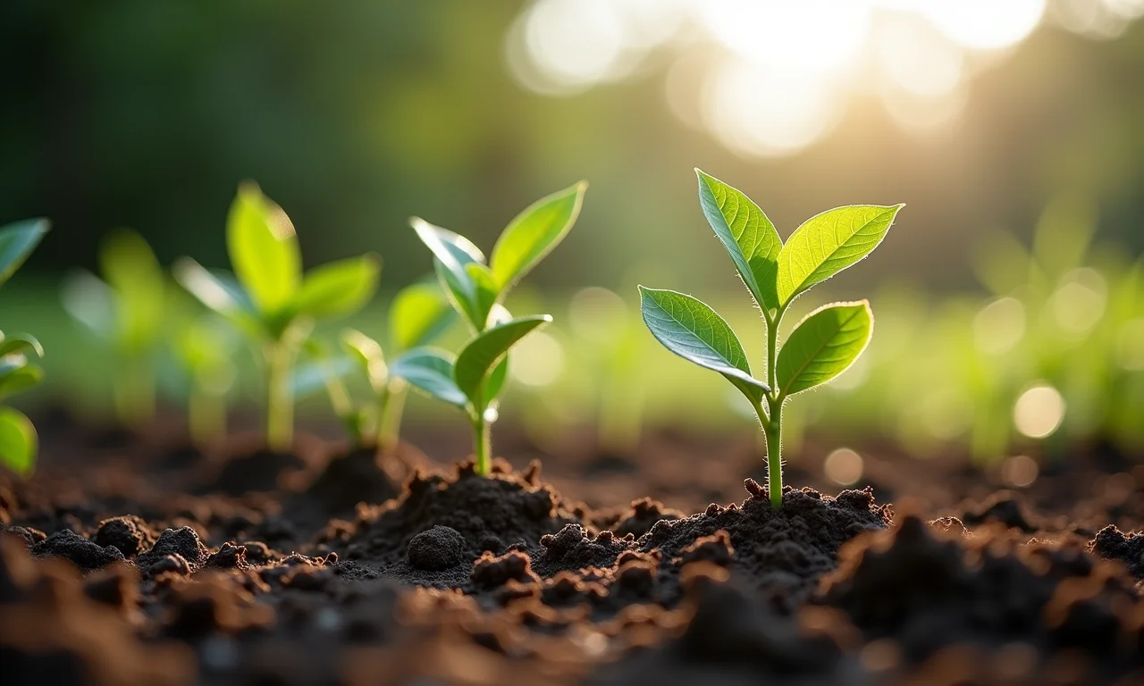 Decoração de cerimônia de casamento com mudas de árvores.