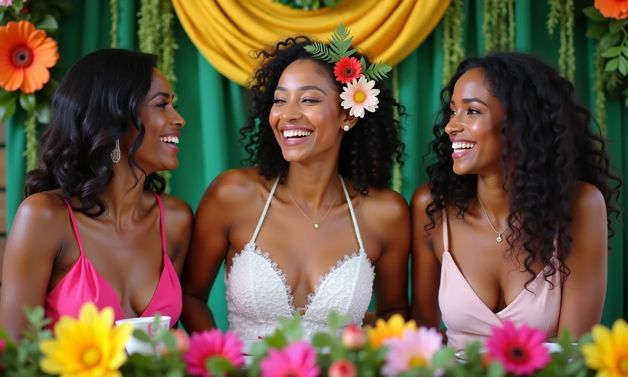 Decoração temática tropical para despedida de solteira.