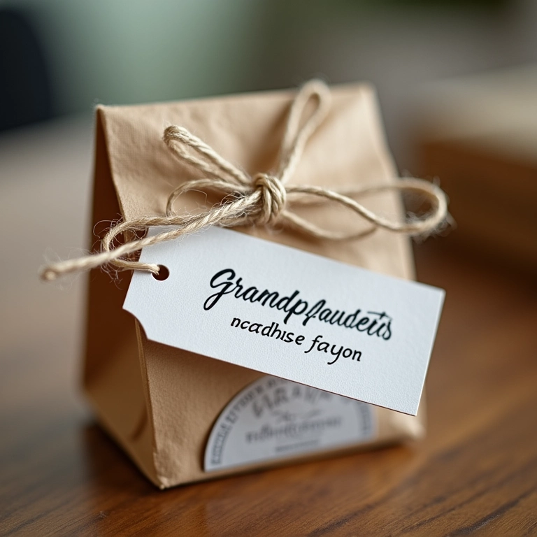 Detalhe de lembrancinha de casamento artesanal com mensagem para os avós.