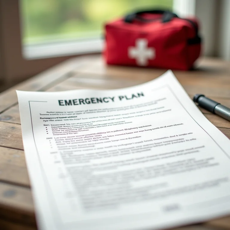 Detalhe de um plano de emergência para casamento.