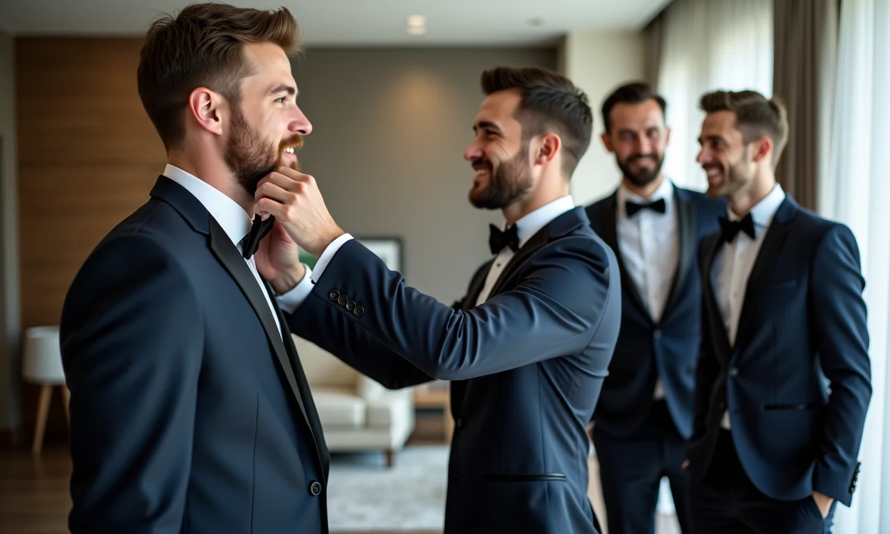 Dicas para um making of perfeito: noivo recebendo os últimos retoques.