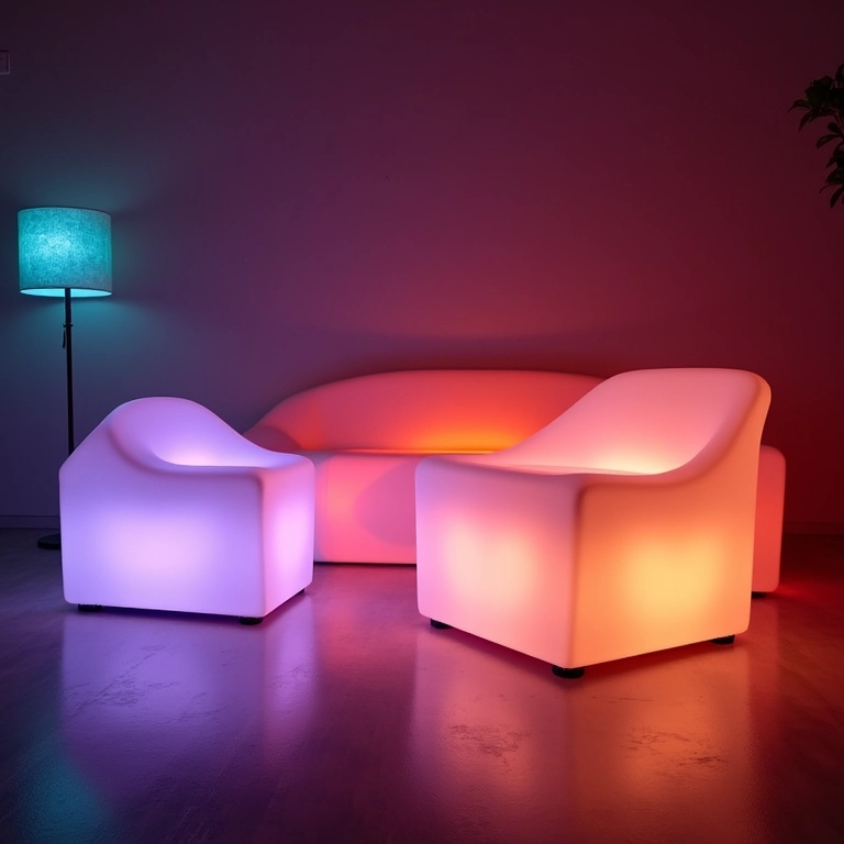 Escolhendo cores de LED para decoração.