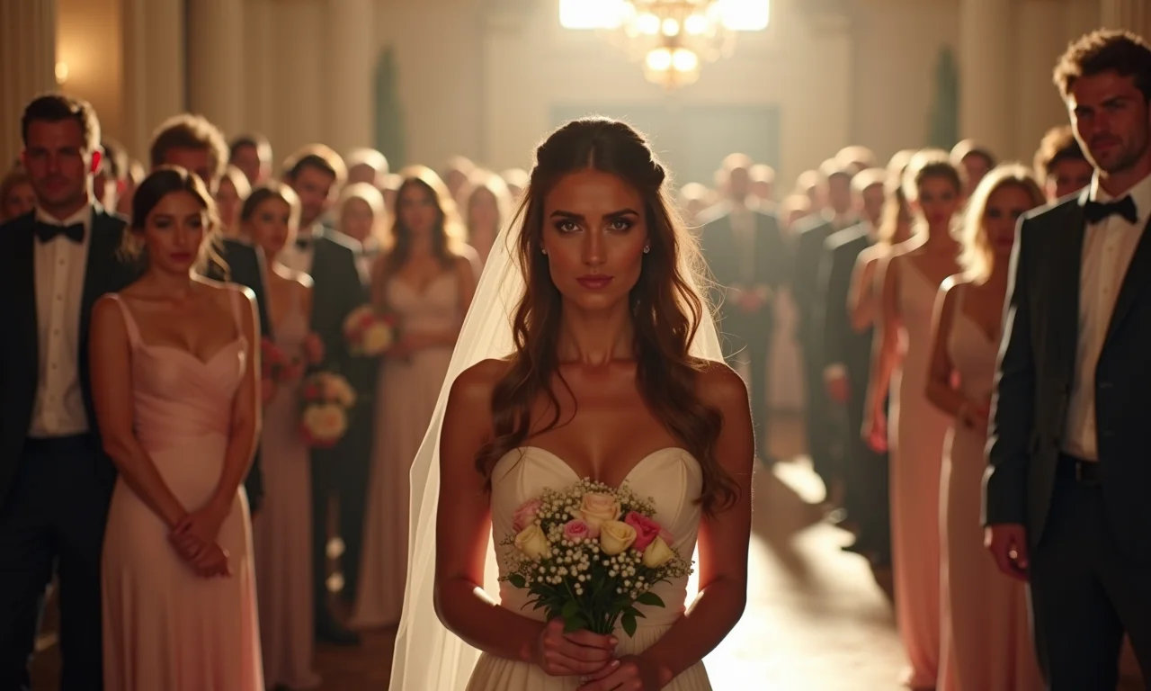 Espaço vazio após o lançamento do buquê, madrinhas tristes.