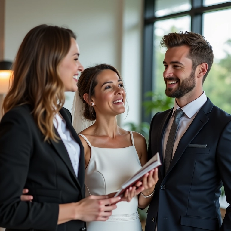 Especialista dando dicas sobre brindes de casamento para noivos.