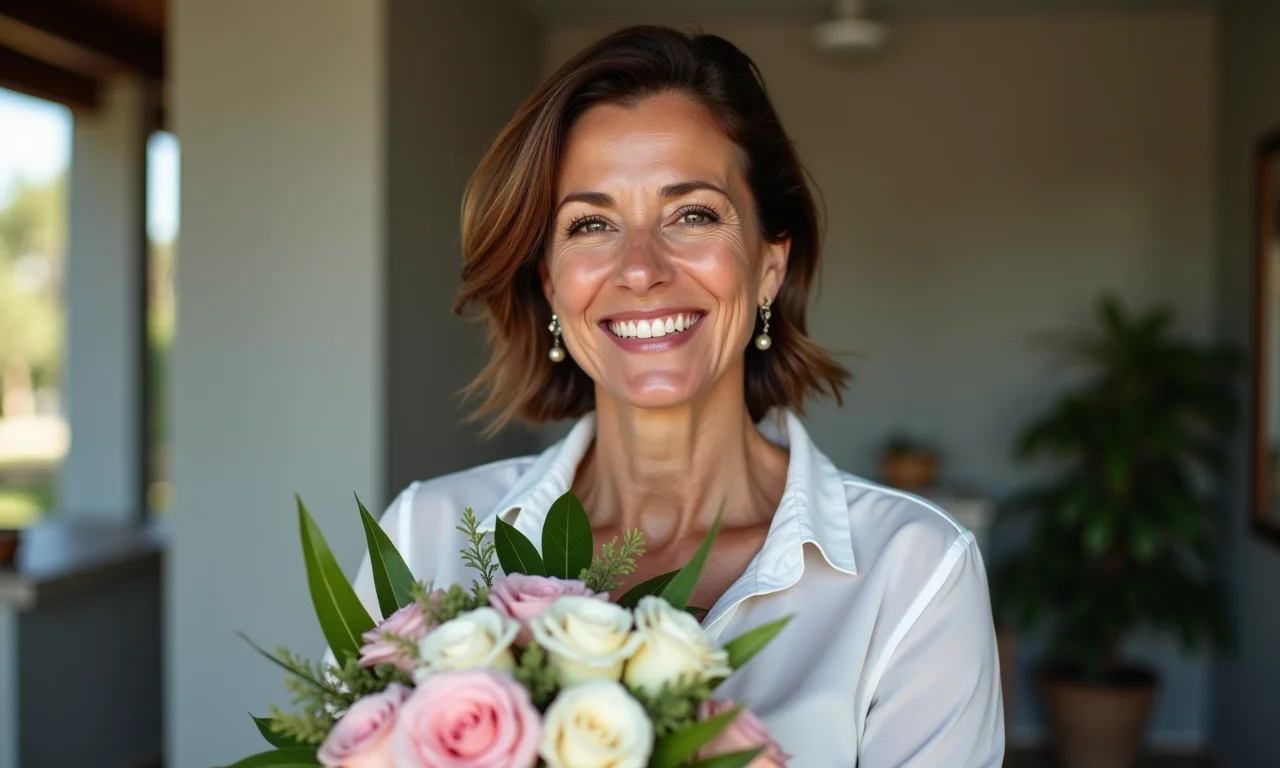 Especialista dando dicas sobre laços de buquê.