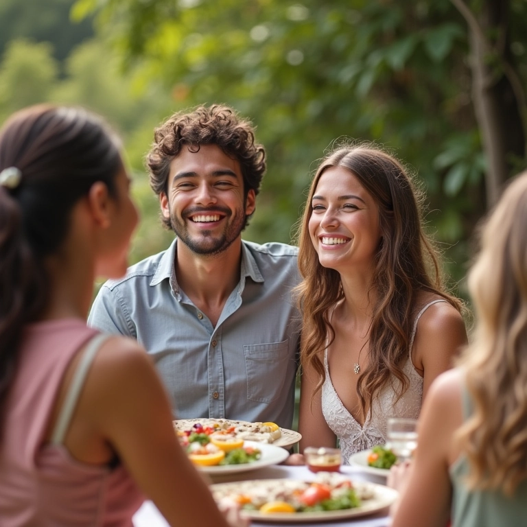 Fotografia espontânea capturando momentos de alegria em casamento piquenique.