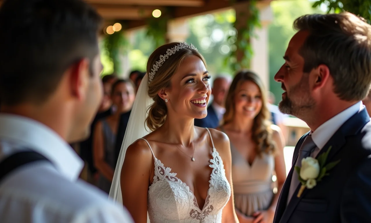 Fotógrafo interagindo com convidados.